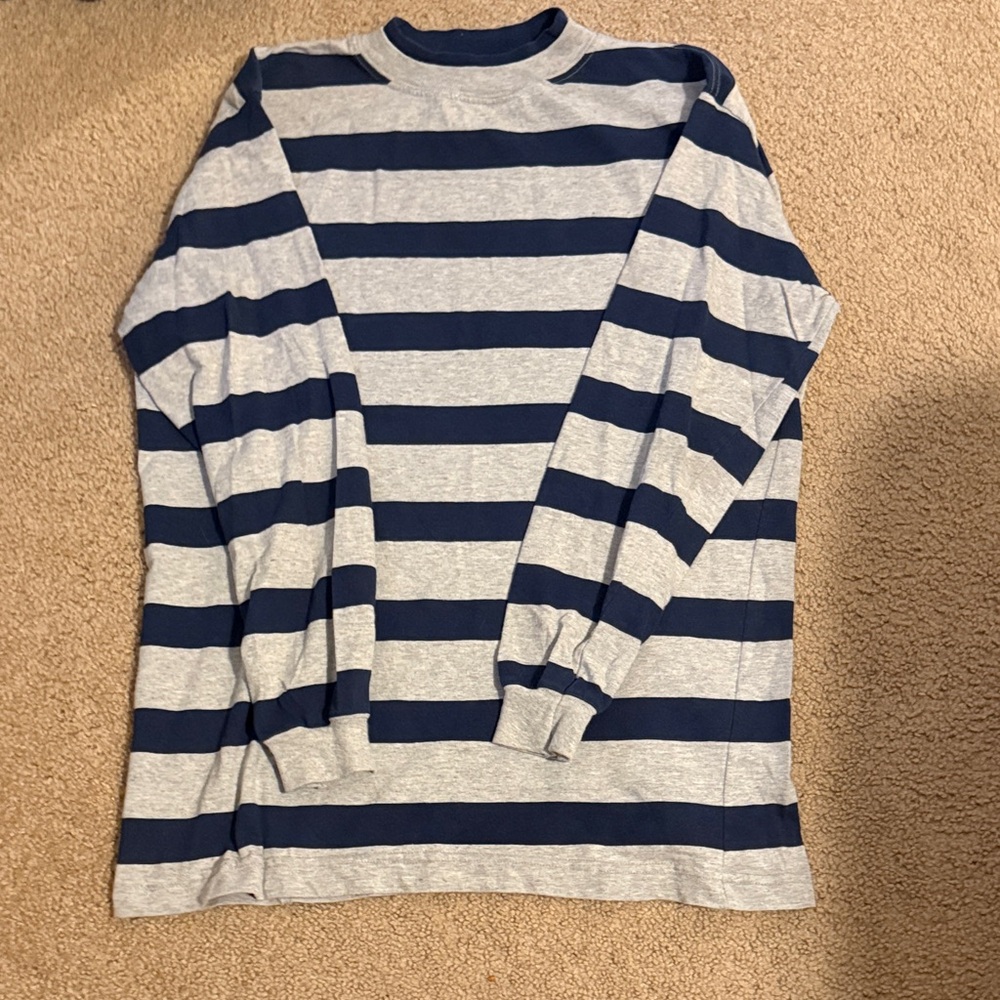 Striped Navy and Gray Men's Shirt